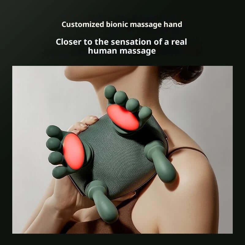 Trapezius Neck Massager with deep-kneading rollers and ergonomic cervical support.