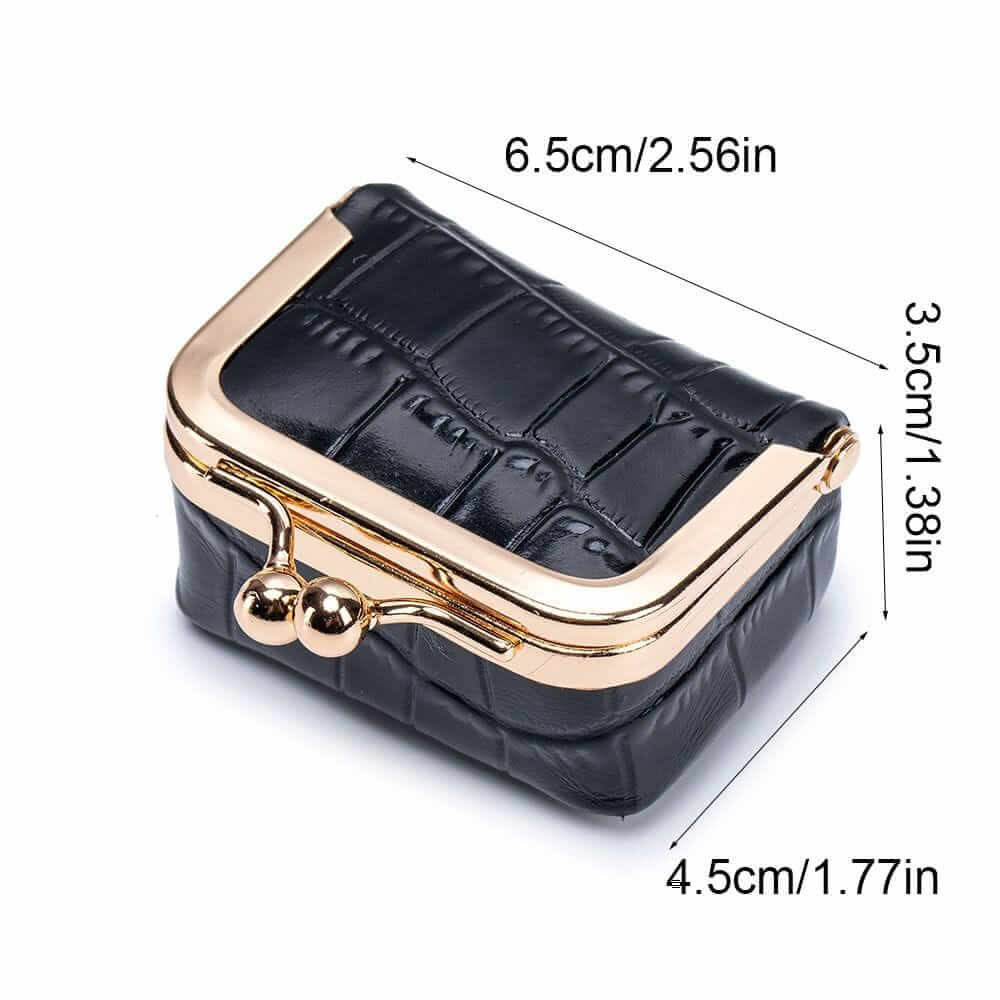 Voyage Organizer premium black mini pouch dimensions 6.5cm x 4.5cm x 3.5cm stylish black leather storage solution