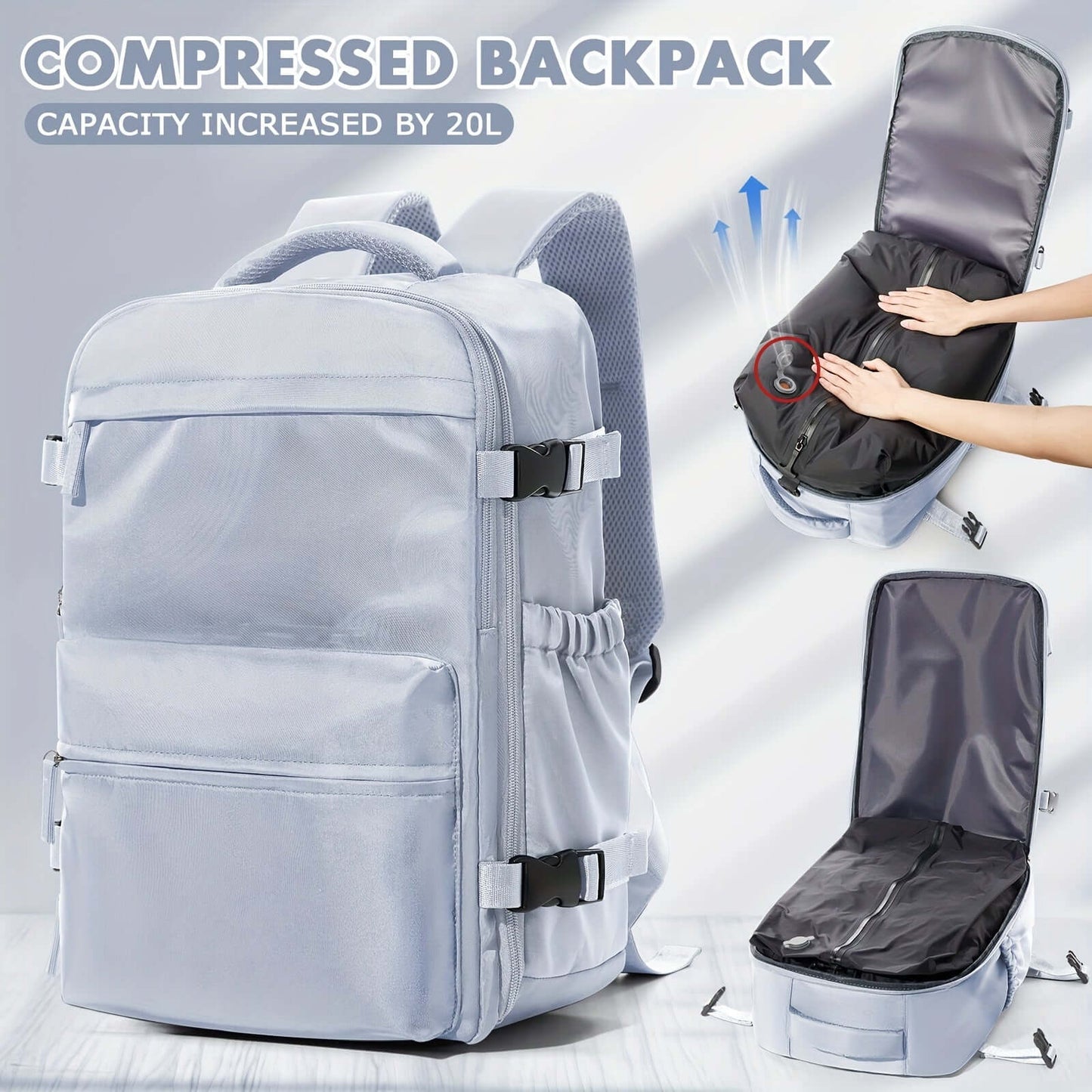 Vacuum Backpack made from nylon with 40 Liter capacity for efficient storage and easy carrying.