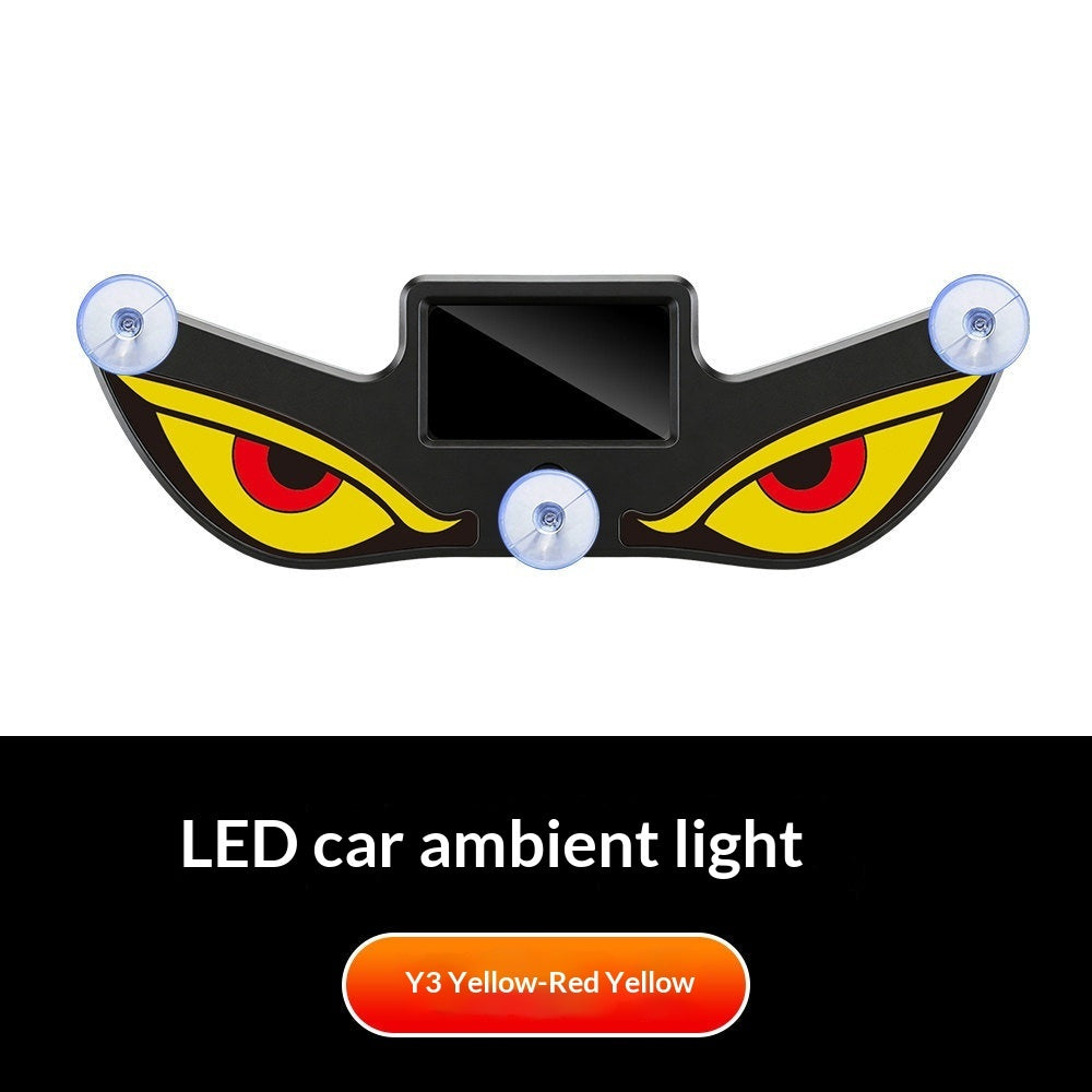 Car Window Evil Eyes Neon Light in Y3 Yellow-Red Yellow design for automotive ambiance.