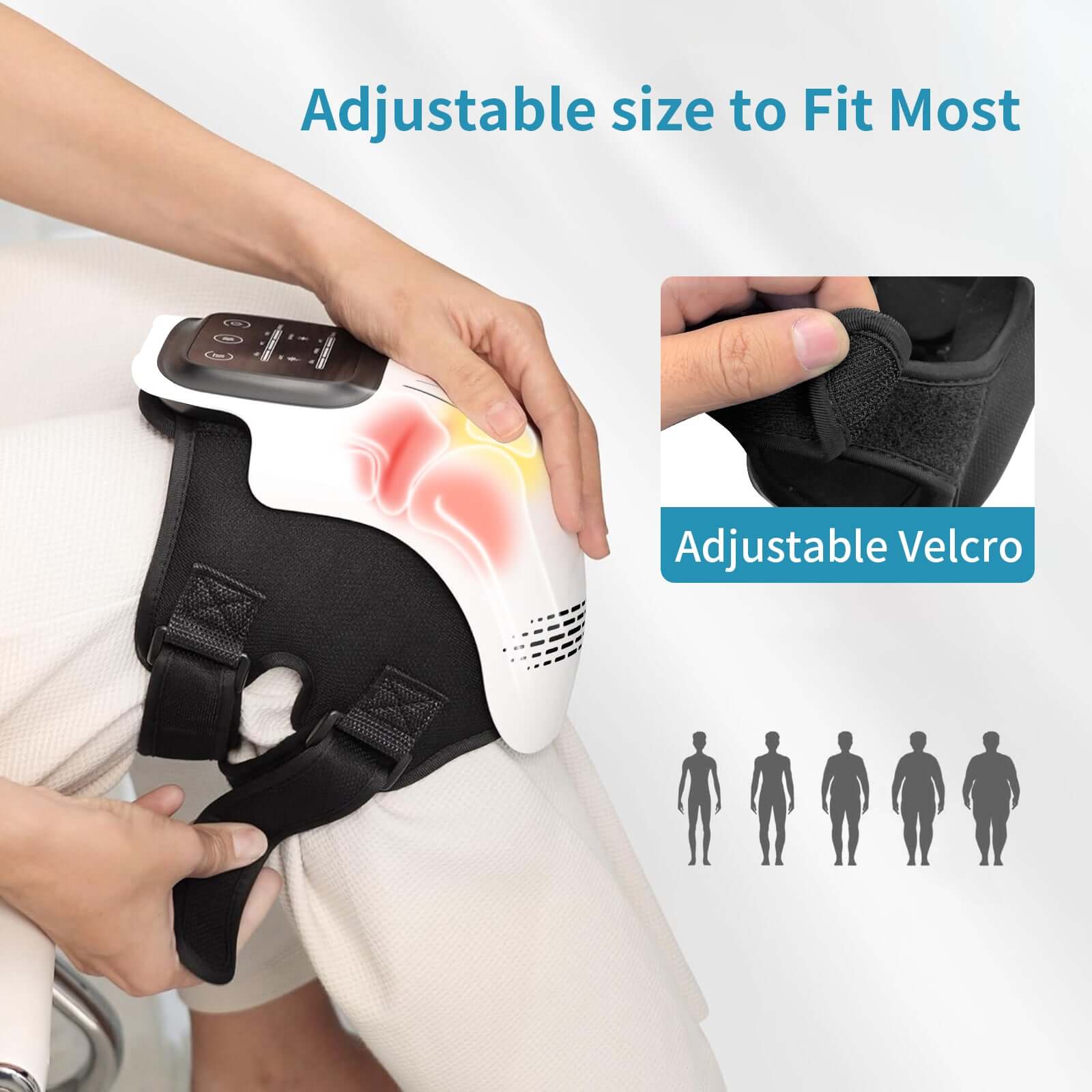 Advanced Laser Knee Massager with digital touch controls and infrared therapy sensors.