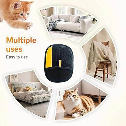 Pet Hair Removal Glove featuring a textured silicone surface designed to trap loose fur from cats and dogs during grooming.
