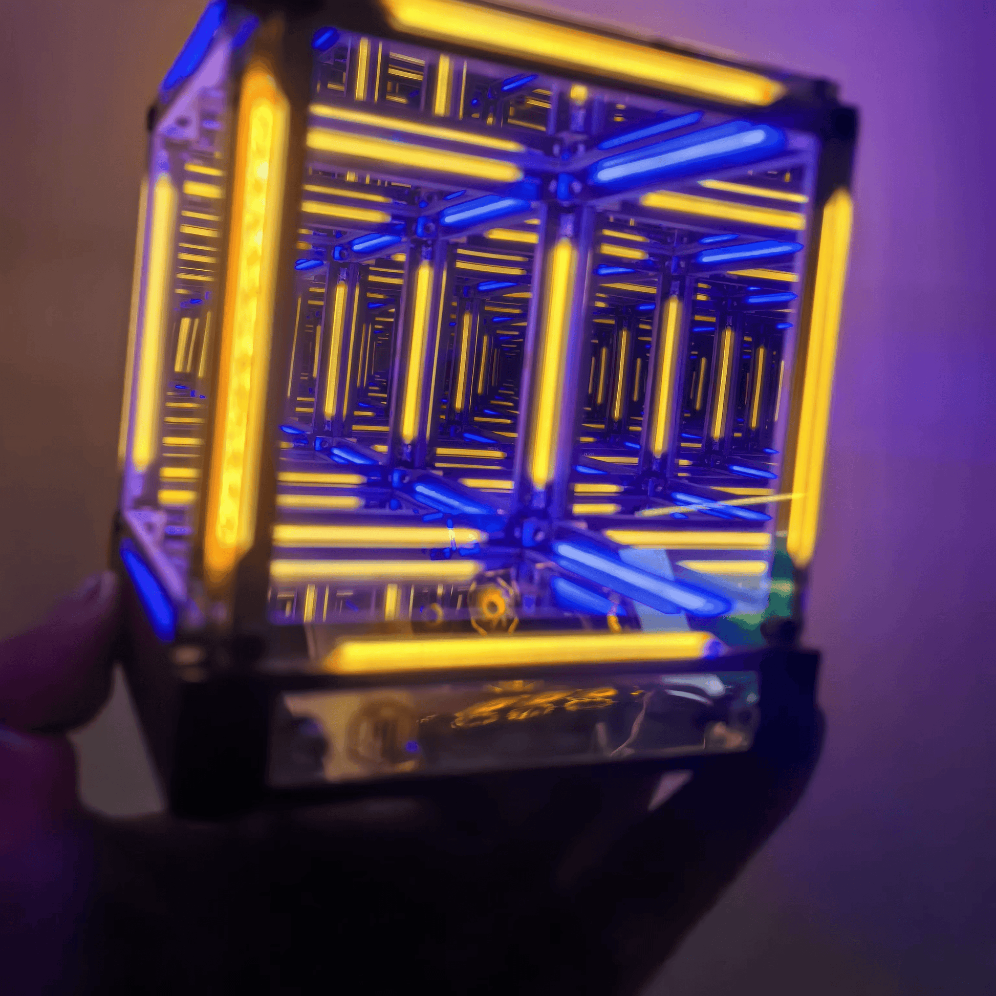 Interstellar Cube | 4D Abyss Infinity Mirror & Desk Lamp showcasing a mesmerizing illuminated tunnel effect.