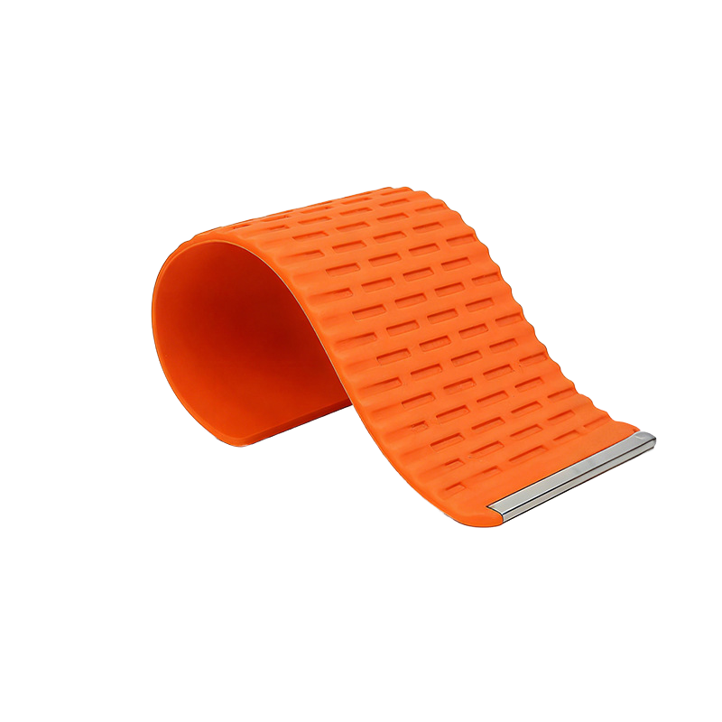Bendable Silicone Phone Holder in orange, featuring a textured surface for optimal grip and versatility in angle adjustment.