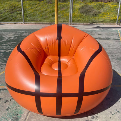an Inflatable Basketball Sofa, in court side