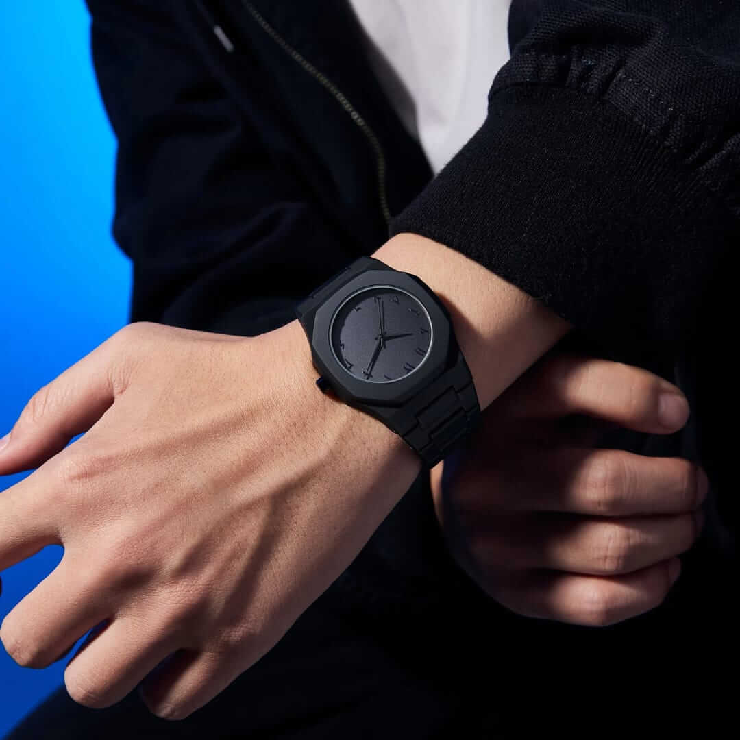 Stealth Arabic Dial Watch | Matte Black Minimalist Timepiece