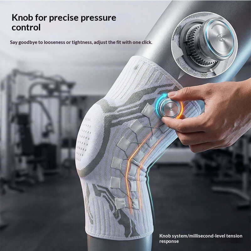 Knob Style Knee Pads with adjustable tension control for optimal joint support and stabilization during sports.