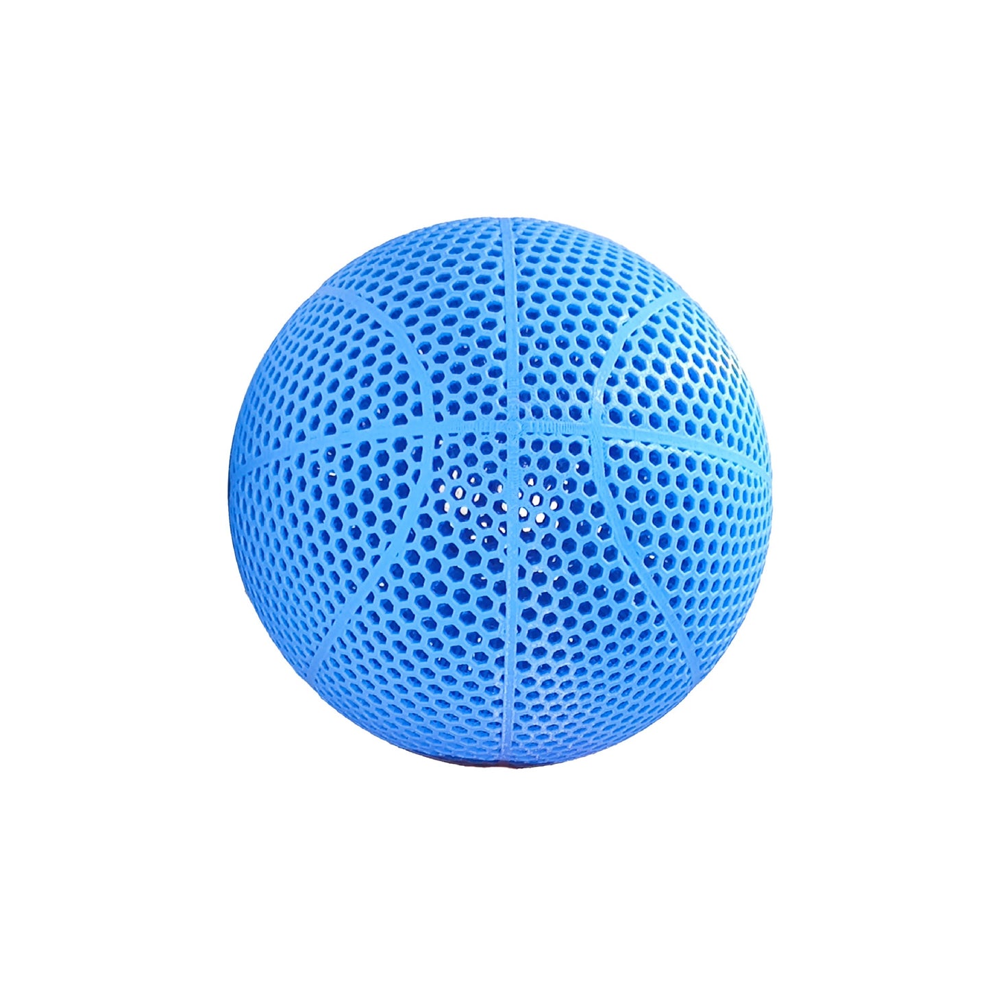 Airless Basketball in blue color, featuring a honeycomb design for superior bounce and performance.