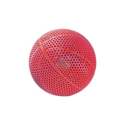 Airless Basketball featuring a red, mesh-like design for enhanced performance without inflation.