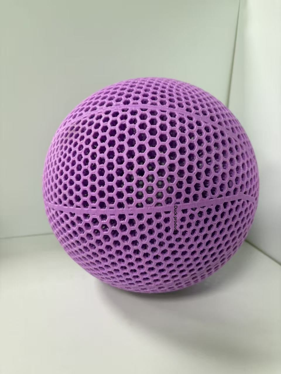 Airless Basketball featuring a purple hollow honeycomb design, showcasing innovative 3D printing technology.