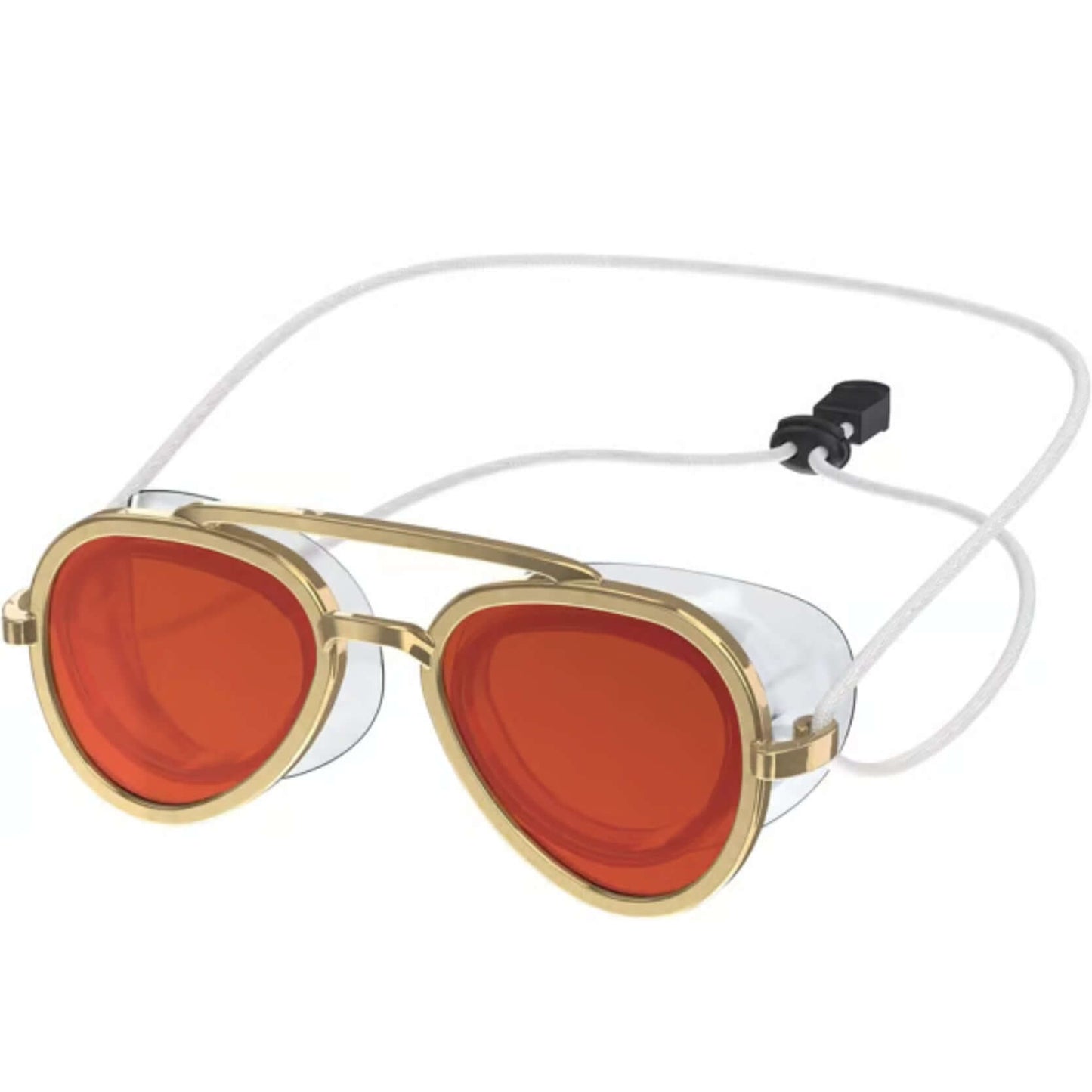 Anti Fog Swimming Goggles with a sleek gold and orange design for a stylish athletic look.