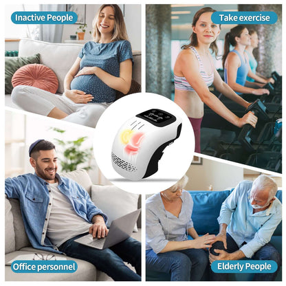 Advanced Laser Knee Massager with digital touch controls and infrared therapy sensors.