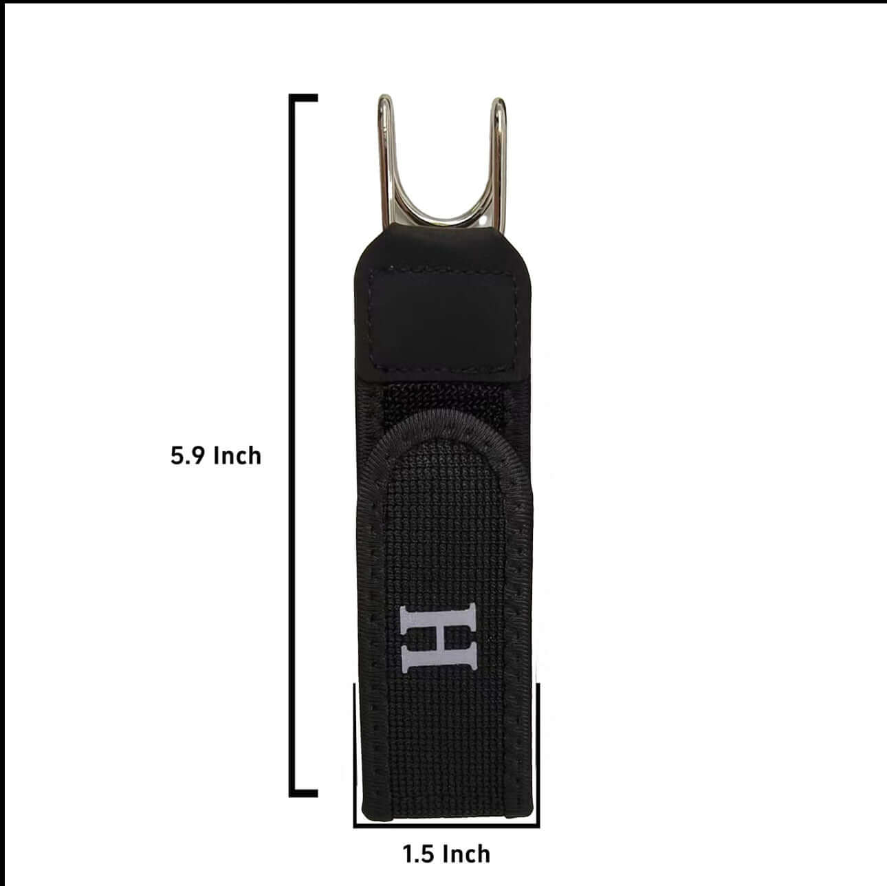 Buckleless Elastic Waist Belts – Invisible Flat Stretch Band showing dimensions of 5.9 Inch by 1.5 Inch.