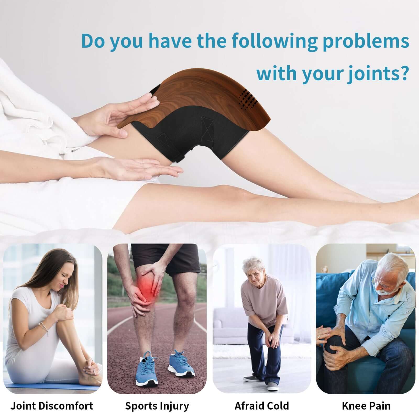 Advanced Laser Knee Massager with digital touch controls and infrared therapy sensors.