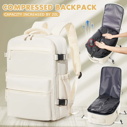 Compressed Backpack with increased capacity, featuring two compartments for versatile storage solutions.