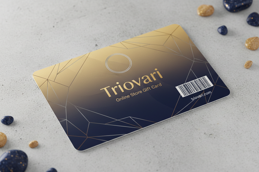 Premium Triovari Gift Card featuring a minimalist, elegant digital design.
