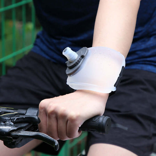 Running Wrist Water Bottle –  Hands-Free Wearable Bottle on cyclist's arm for effortless hydration during workouts.