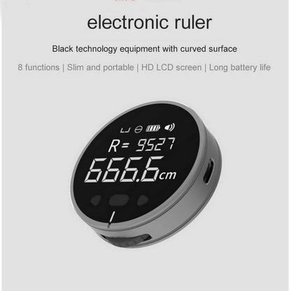 High precision electronic measuring ruler tool with HD LCD screen and curved surface design.
