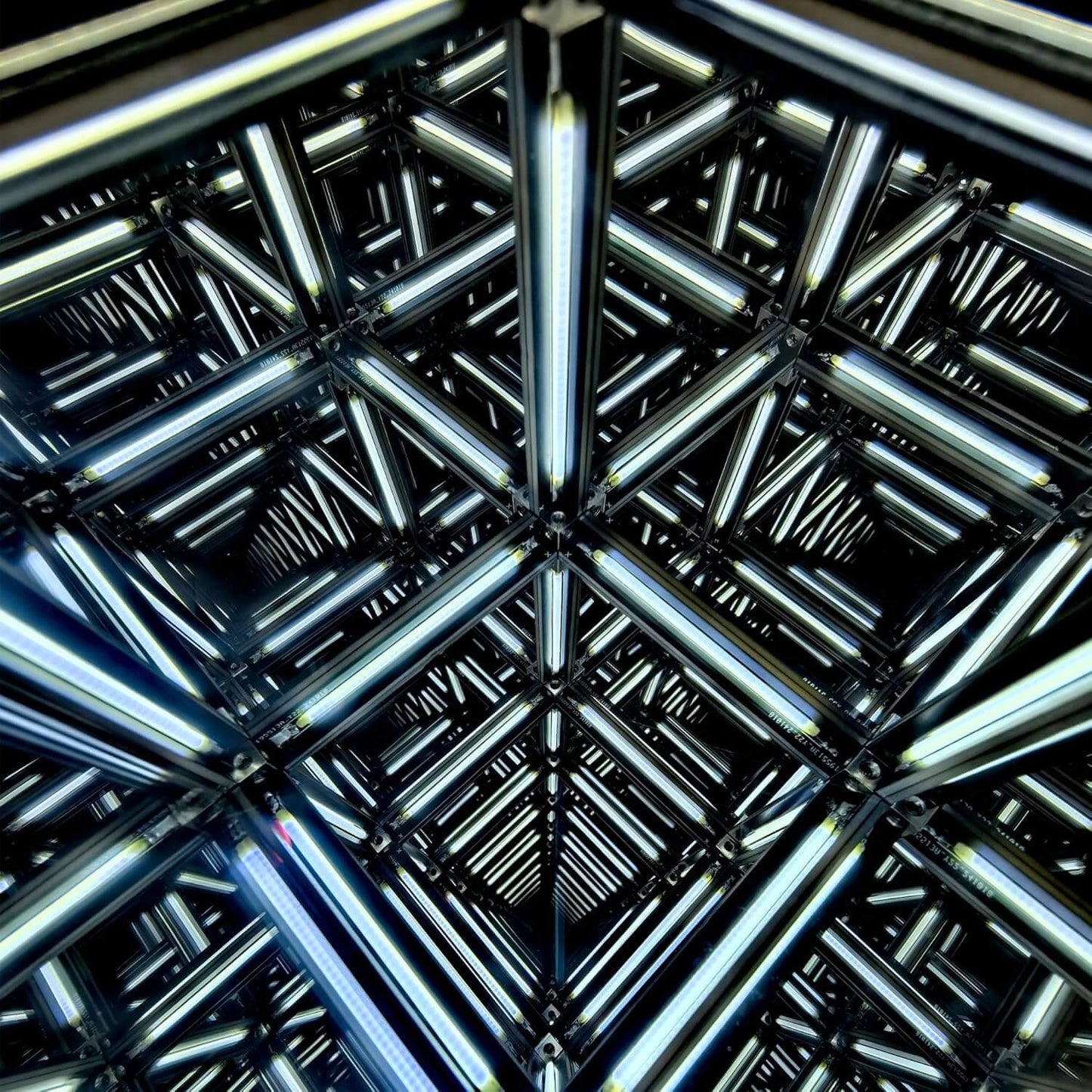 Interstellar Cube 4D Abyss infinity mirror lamp with hypnotic portal light effect.
