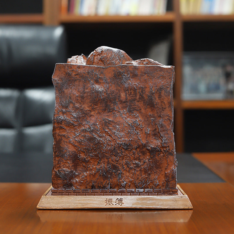 Jordan Petra Ancient City Souvenir – The NABATAEAN Vault Decoration displayed on a wooden base.