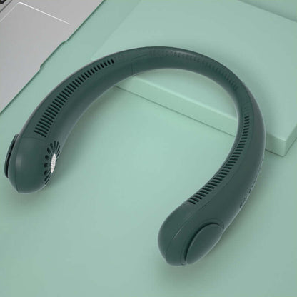Leafless Hanging Neck Fan designed for hands-free cooling with quiet operation and sleek ergonomic shape.
