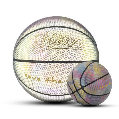 Luminous Reflective Basketball – The SPECTRA Holographic Streetball, displayed with a unique holographic design.