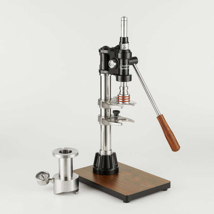 Manual Espresso Machine – Premium Commercial Hand Press Coffee Maker with stainless steel and wood accents.