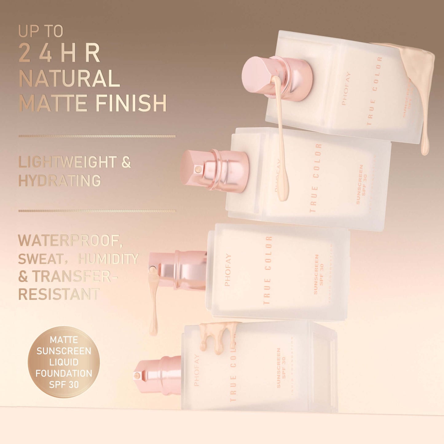 Matte Sunscreen Liquid Foundation SPF 30 | Full Coverage