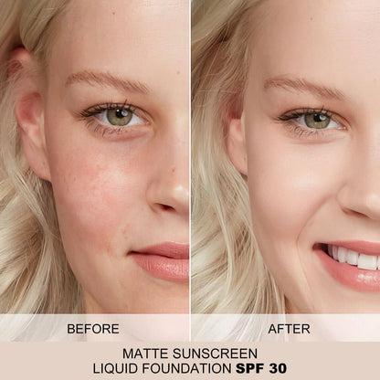 Matte Sunscreen Liquid Foundation SPF 30 | Full Coverage