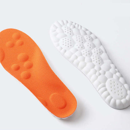 Orthotic Shoe Inserts featuring an orange and white design for medical-grade arch support and comfort.