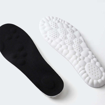Orthotic Shoe Inserts showcasing black and white insoles designed for arch support and foot wellness.