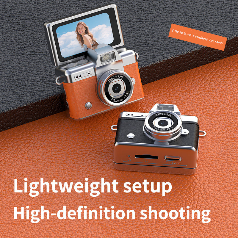 Retro digital camera, mini flip-screen digicam