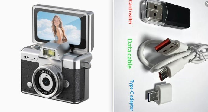 Retro digital camera, mini flip-screen digicam – photo 11