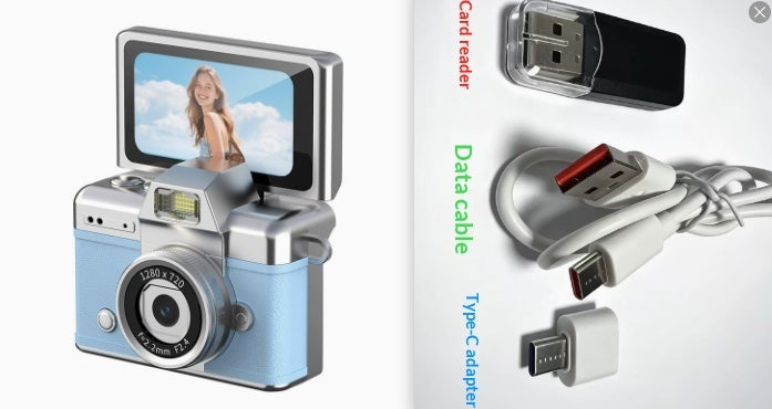 Retro digital camera, mini flip-screen digicam – photo 12