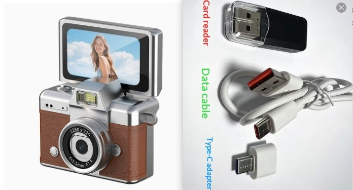 Retro digital camera, mini flip-screen digicam – photo 13