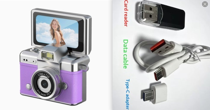 Retro digital camera, mini flip-screen digicam – photo 17