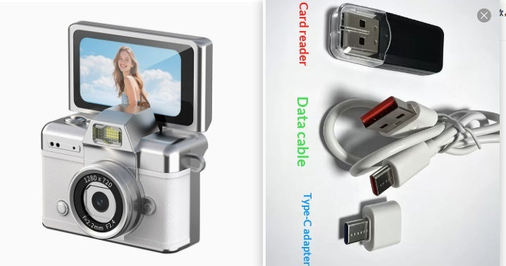 Retro digital camera, mini flip-screen digicam – photo 19