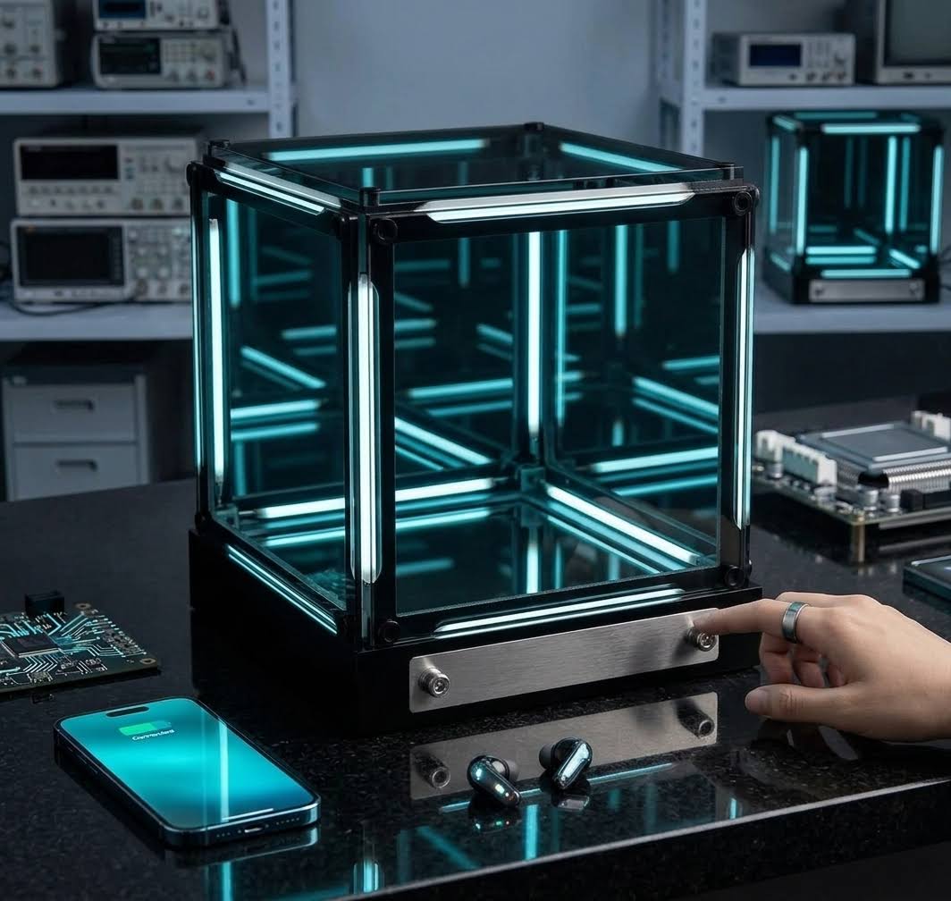 Cubo Interestelar | Espejo y lámpara de escritorio 4D Abyss Infinity