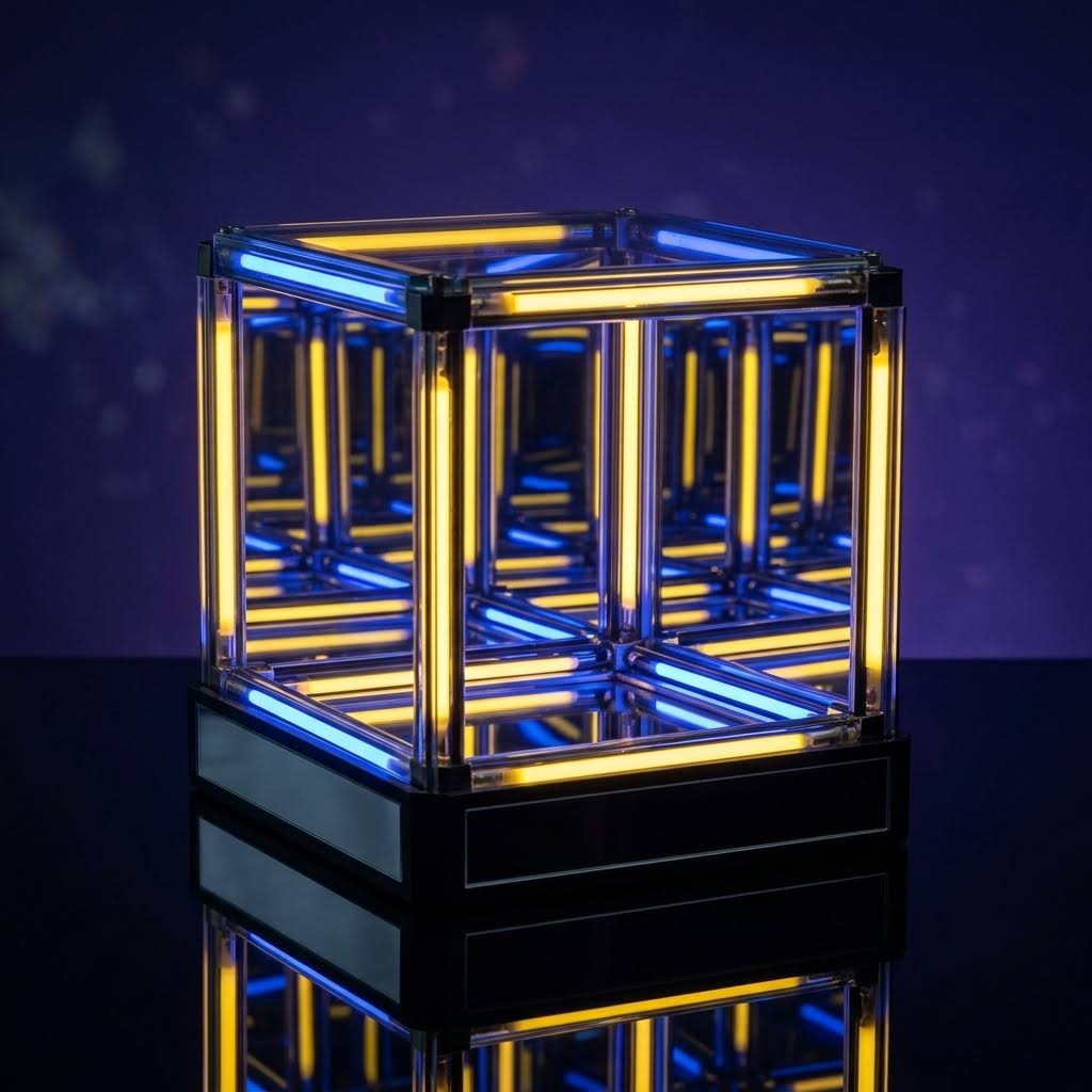 Cubo Interestelar | Espejo y lámpara de escritorio 4D Abyss Infinity