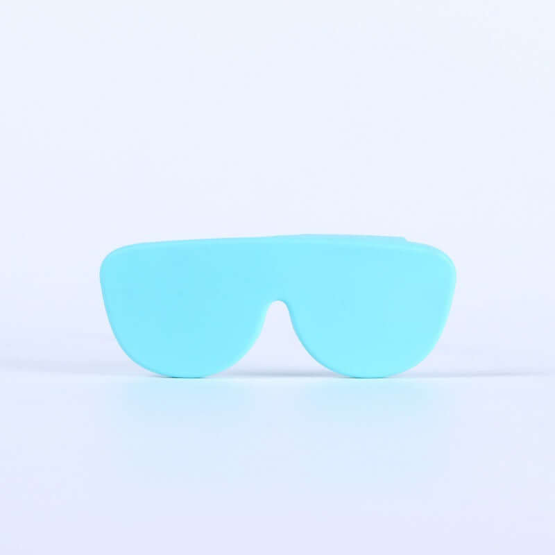 Slim Silicone Glasses Case in blue, ultra thin anti-bulky eyewear protector for outdoor sports.