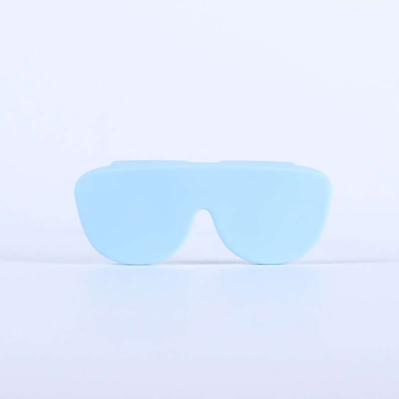 Slim Silicone Glasses Case – Ultra Thin Anti-Bulky Eyewear Protector in soft blue silicone.