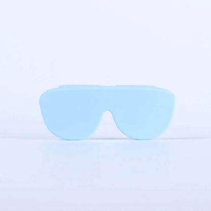 Slim Silicone Glasses Case – Ultra Thin Anti-Bulky Eyewear Protector in soft blue silicone.