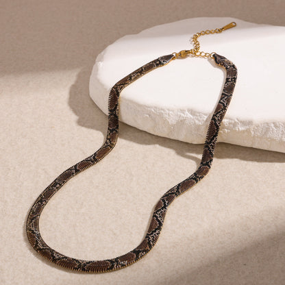 Snake pendant necklace with colorful snake charm on copper chain – photo 10