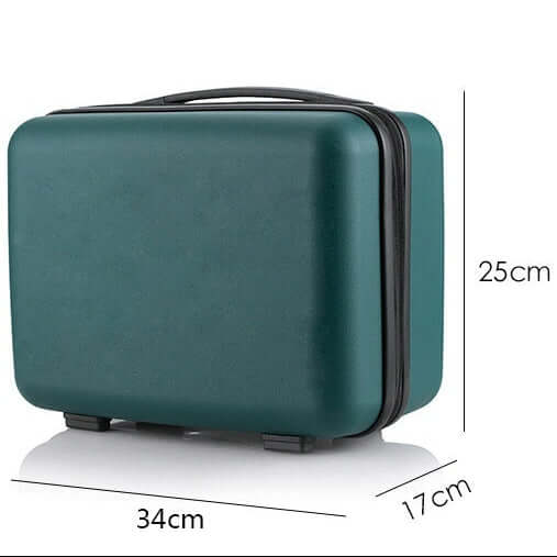Travel Coffee Maker Set carrying case dimensions 34cm x 17cm x 25cm, ideal for coffee enthusiasts on the go.