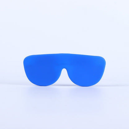 Slim Silicone Glasses Case displayed in an eye-catching blue color, perfect for outdoor sports and stylish protection.