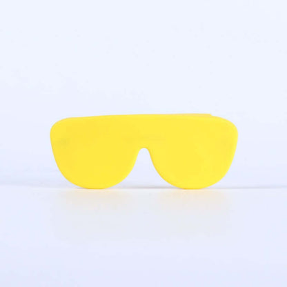 Slim Silicone Glasses Case in yellow color, ultra-thin and lightweight eyewear protector.