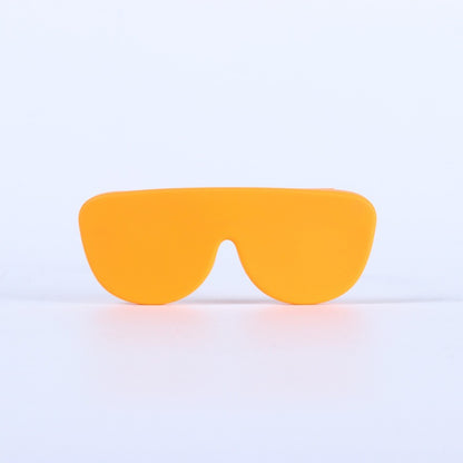 Slim Silicone Glasses Case in vibrant yellow color, showcasing its ultra-thin and anti-bulky design.