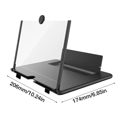 VistaPane HD 12 inch screen magnifier showing dimensions and design features for enhanced viewing experience.