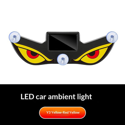 Car Window Evil Eyes Neon Light in Y3 Yellow-Red Yellow design for automotive ambiance.
