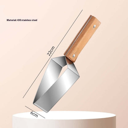 Watermelon Splitter with wooden handle and stainless steel design, measuring 22cm by 6cm.